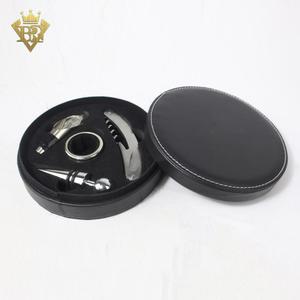 Conjunto de regalo de cuero redondo, vino, alta calidad, gran oferta - Product Image 4