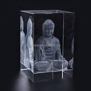 Cube en cristal gravé au Laser 3D personnalisé, Image bouddhiste, pour invités, Souvenirs de baptême, cadeaux de retour - Product Image 2