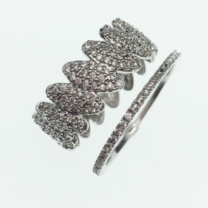 Echsio CZ Eternity Bandes Art déco bague ensemble fiançailles pavé avec blanc clair zircon cubique <span class=keywords><strong>copine</strong></span> cadeau CP367 - Product Image 5