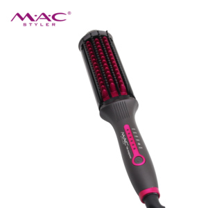 <strong>Heat</strong> <strong>Brush</strong> Straightening Hair <strong>Brush</strong> Rolling Purple Hair Straightener With Removeable Comb Attachment - Product Image 4