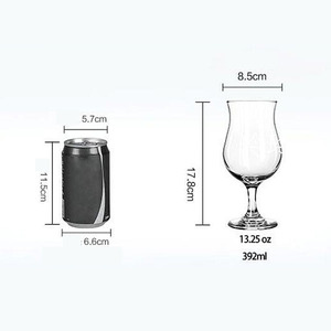 Haonai man soffiato Tulipani di vetro di birra con gambo corto dalla fabbrica - Product Image 4