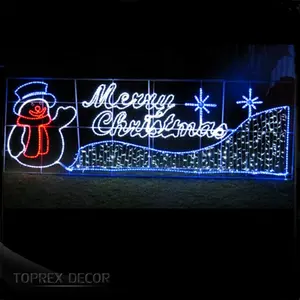 Toprex dekorasi disesuaikan tali cahaya Led 2D Motif tanda bercahaya Selamat Natal motif tanda led luar ruangan lampu Natal