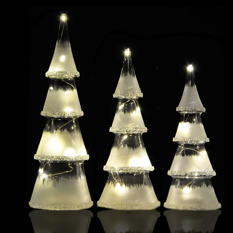 زينة led تعمل بالبطارية, زينة led وزجاج منفوخ يدوي لشجرة عيد الميلاد