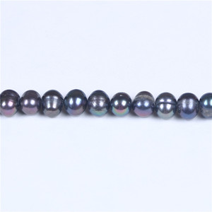 6-7mm teñido color negro perlas de agua dulce al por mayor - Product Image 3