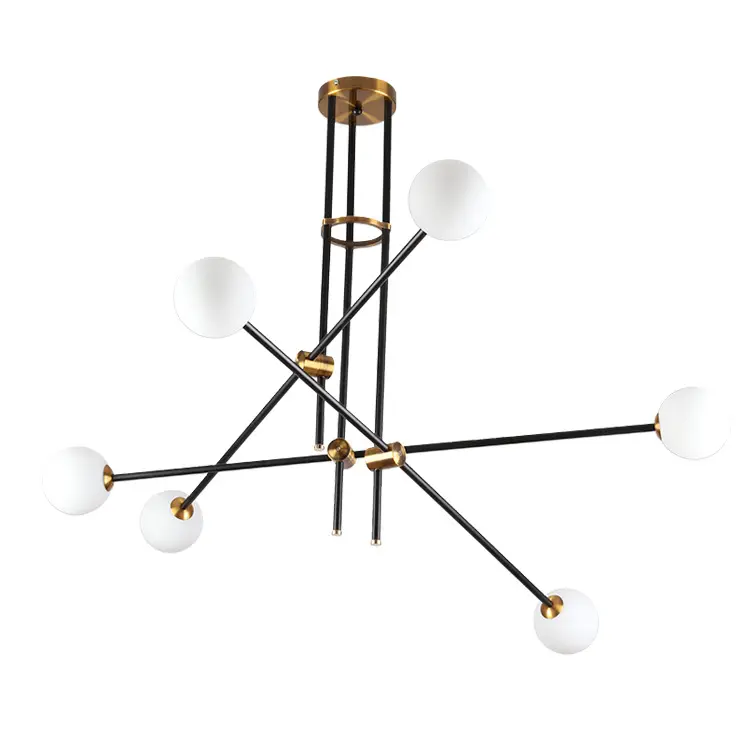 Nordic Minimalist Magic Bean Led Post-Modern fixtures Geometric lamp Brass pendant ceiling light Led linear chandelier