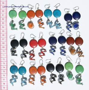 Pendientes de hilo de tagua peruano hechos a mano al por mayor, joyería de gota de moda con suministro de marfil vegetal - Product Image 1