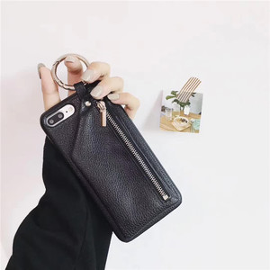 2018 nuevo diseño cambio cremallera grano de cuero teléfono bolsas caso para el iPhone 8 7 6 6 s más - Product Image 2