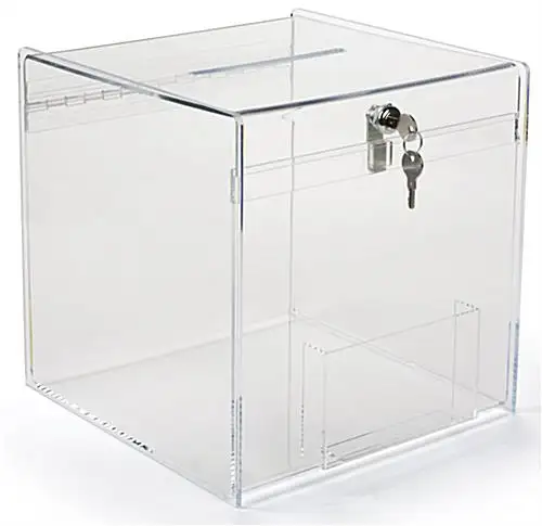 Boîte de ballons en acrylique, pm2, perspex, 12x12, boîte à donuts avec serrure à clé, en plexiglas transparente