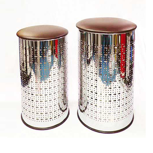 2 pièces de forme ronde Panier à linge unique en acier inoxydable - Product Image 1