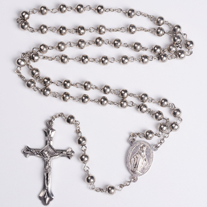 <span class=keywords><strong>Collana</strong></span> Rosario Cattolica con Perline Rotonde in Lega di <span class=keywords><strong>Ferro</strong></span> a Croce, Vendita all'Ingrosso - Product Image 2