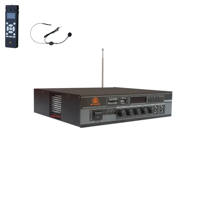RH-AUDIO amplificador portátil de misturador de voz com transmissor sem fio 2.4g para apresentações