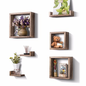 Estantes flotantes de cubo estantes de pared de madera decorativos