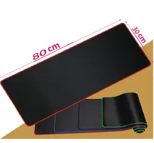800x300 однотонный черный коврик для мыши, XL пустой коврик для мышки печати Настольный коврик