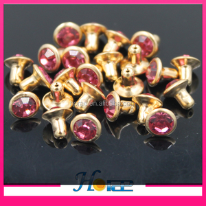 Venta caliente <span class=keywords><strong>de</strong></span> latón metal con 6mm Crystal rhinestone Jean remaches - Product Image 2