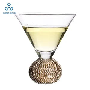 Perhiasan Perak Ukiran Bola Dasar Dasar Tanpa Gagang Kaca Martini