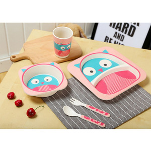 Vajilla ecológica de fibra de bambú para niños, juego de cena, regalo de cumpleaños - Product Image 4