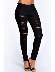 Производитель джинсов Royal wolf, черные тяжелые рваные узкие джинсы с высокой посадкой, соблазнительные женские брюки