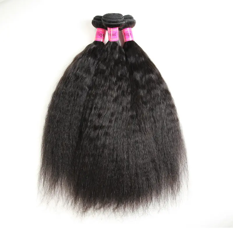 Raw Unprocessed Indian Yaki Straight Virgin Remy Human Hair Bundles For Braiding