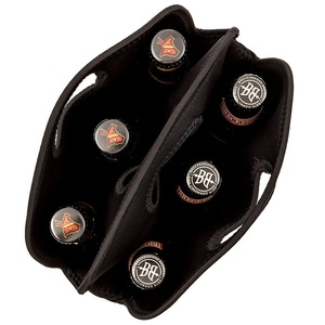 Özel Logo Neoprenetote altı paketi leopar yalıtımlı soğutucu şarap bira İçecekler şişe tutucu taşıyıcı çanta açacağı ile