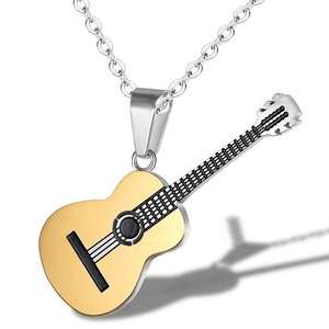 Kalung Liontin Gitar Musik Pria dan Wanita, Kepribadian Kreatif Kalung Baja Titanium Pria dan Wanita - Product Image 3