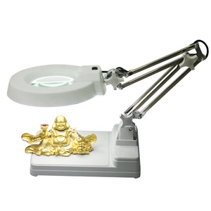 Luce pieghevole lente di ingrandimento di vetro bianco del <span class=keywords><strong>desktop</strong></span> HA PORTATO lente di ingrandimento BY-86C <span class=keywords><strong>desktop</strong></span> lampada di ingrandimento - Product Image 4