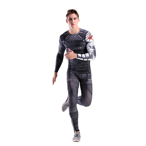 Set Cody Lundin da Uomo: T-Shirt Supereroe Black Panther e Leggings Aderenti da Fitness, Completo Lungo per Allenamento - Product Image 5
