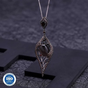 준수 천연 스모키 쿼츠 펜던트 핫 세일 디자인 925 스털링 실버 수제 패션 목걸이 펜던트 파티 쥬얼리