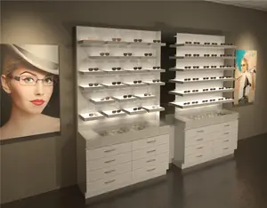 خزانة عرض عصرية ثلاثية الأبعاد تعمل بالنظارات الشمسية خزانة حائط لعرض الأثاث بالتجزئة