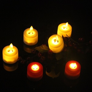 Indoor Decoration Plastic Battery Operated Votive Flameless Candle Set Moving Flame LED <strong>Tea</strong> <strong>Light</strong> - Product Image 6