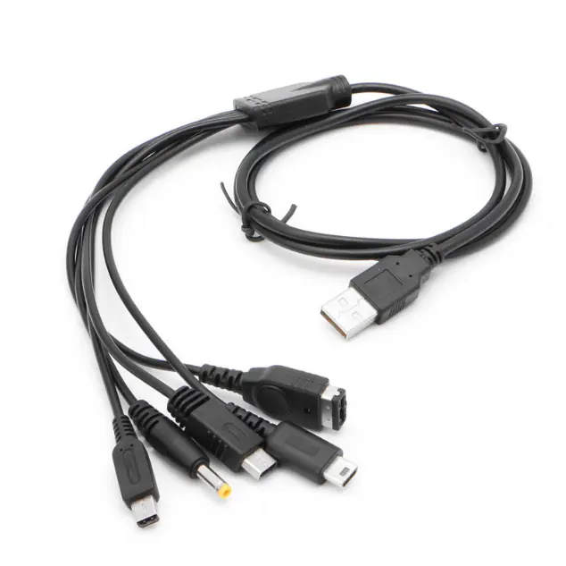 5in1 USB Cavo di Ricarica per Nintendo Wii U 3DS Dsi XL Dsi PSP 3000 GBA