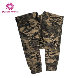 2017 hombres gris claro CAMO elástico cintura y dobladillo pantalones vaqueros con bolsillo de carga - Product Image 4