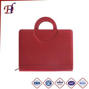 Nueva cartera profesional PU con cremallera Ejecutivo 4 anillos Carpeta con mango - Product Image 1