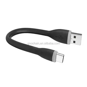 Soft silicone Type C Short charging cable for Portable charger Power Bank