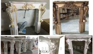 Lò Sưởi <span class=keywords><strong>PU</strong></span> Polyurethane Trang Trí Nhà Máy Giá Nhà Máy Màu Vàng - Product Image 5