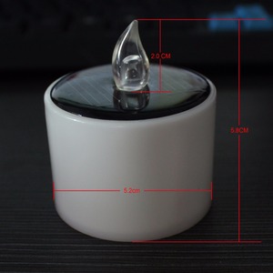 Grandes bougies solaires jaunes à piles / Bougies électriques sans flamme à fonction <span class=keywords><strong>solaire</strong></span> / Bougies solaires en plastique - Product Image 2