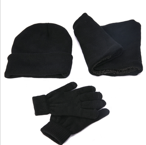 Vente de charme 2023 tricot <span class=keywords><strong>bonnet</strong></span> chapeau écharpe gants trois pièces ensemble d'hiver - Product Image 4