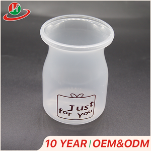 Grado Alimenticio personalizado impreso PP desseert pudín JAR <span class=keywords><strong>110</strong></span> ml leche yogur de plástico con tapa - Product Image 1