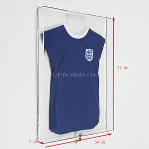 Clear Acrylic Football T Shirt Frame/ Jersey Display Box Case With Lock