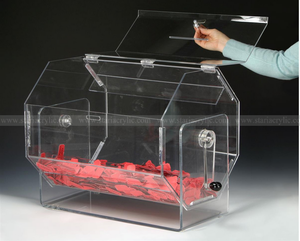 Lớn Acrylic Raffle Vé Trống, Acrylic Coin Box, Tiền Đề Nghị Quyên Góp Hộp Phiếu - Product Image 3