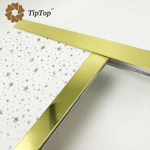 Décoration intérieure maison matériaux de Plafond T <span class=keywords><strong>grille</strong></span>/T bar Doré Miroir surface - Product Image 1