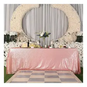 Mantel rectangular para mesa de fiesta, pastel, postre, exposición, eventos, Rosa