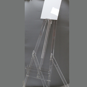 <span class=keywords><strong>Chevalet</strong></span> de sol en acrylique transparent personnalisé en forme de triangle <span class=keywords><strong>chevalet</strong></span> d'affichage d'illustration d'étagère pour le signe de bienvenue de mariage - Product Image 3