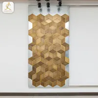 Bronzo hexagon laser interno in acciaio inox di arte decorativa in metallo 3d pannelli di parete retroilluminata laser cut decorazione partizione bordo della parete