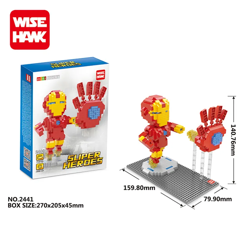 Newest Wisehawk DIY plastic building blocks toys marvel Ironman figure