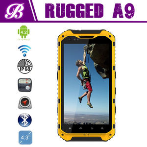Ip68 вездехода a9 4.<span class=keywords><strong>3</strong></span>" телефон барана 1gb рум 16gb фронтальная камера 2.0mp назад 8.0mp врачей nfc 3g warterproof телефон - Product Image 1