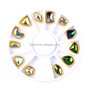 OEM private LOGO alloy nail art accessories wheel FOM746 fashionable mix designs nail art decoration 3D nail art product
