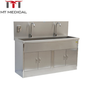 Acero inoxidable médico lavado a través de para uso del Hospital de acero inoxidable quirúrgico lavabo con Sensor grifos y dispensador de jabón - Product Image 3