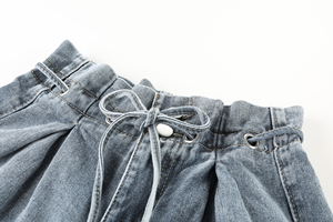 Pantaloncini <span class=keywords><strong>Mini</strong></span> Denim a vita alta per uomo e donna estate Streetwear con coulisse stile Casual dai fornitori della Cina - Product Image 3