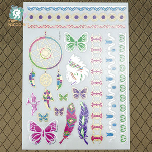 Dreamcacher สติกเกอร์โลหะสีทองกันน้ำสำหรับผู้หญิงลายสักชั่วคราว - Product Image 1