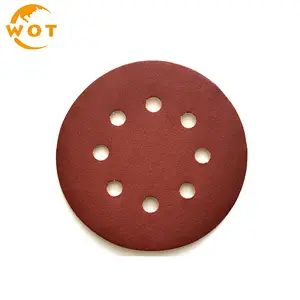 Disc red 5 inch hook and loop sanding p180 low price for finishing the and surface support oem customized